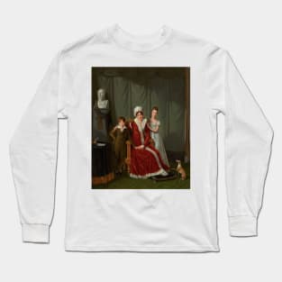 Portrait of General Baudet's Wife and Her Two Children, with a Bust of the General Behind by Jean-Jacques Lagrenee Long Sleeve T-Shirt